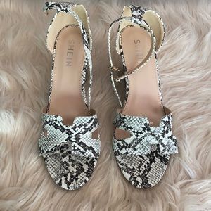 Snake print wedges